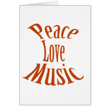 Trumpet "Peace Love Music" Greeting Cards