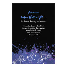 Trumpet & Piano Musical Bar Bat Mitzvah Party Card Personalized Announcements