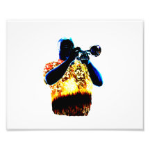 Trumpet Player Blues Orange Red shirt Photo Print