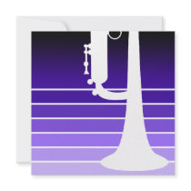 trumpet : purple fade custom invitations