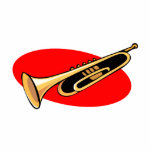 Trumpet Simple Design Red Background photo sculptures
