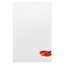 Trumpet Simple Design Red Background Stationery