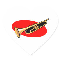 Trumpet Simple Design Red Background Stickers