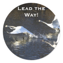 Trumpeter Swans Motivational Gifts Round Stickers