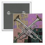Trumpets Abstract Button