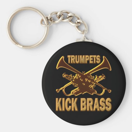 TRUMPETS KICK BRASS KEY CHAIN