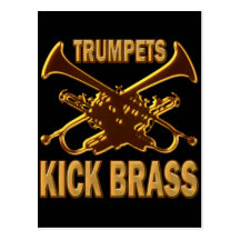 TRUMPETS KICK BRASS POST CARDS
