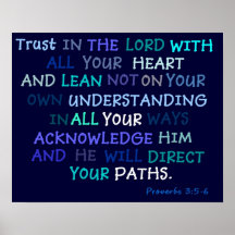 Trust in the Lord BLUE Poster Wall Decoration