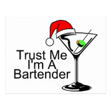Trust Me Im A Bartender Martini Postcard