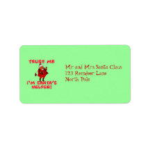 Trust Me I'm Santa's Helper Funny Tshirt Address Labels