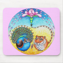 'Trust' Peacock and Tiger Mouse Pads