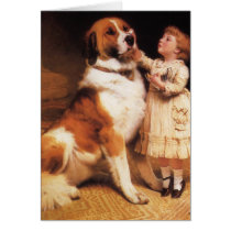 Trust (Saint Bernard) by Charles Burton Barber Greeting Card
