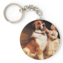 Trust (Saint Bernard) by Charles Burton Barber Keychain