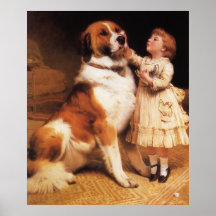 Trust (Saint Bernard) by Charles Burton Barber Poster