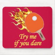 Try Me Flaming Ping Pong Mouse Mat