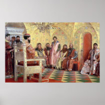 Tsar Mikhail Fyodorovich  with Boyars Print