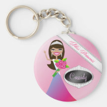TT-Beauty Pageant Miss Princess  | Brunette Keychain
