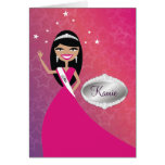 TT-Miss Beauty Princess Black Hair| Congratz Card