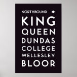 TTC - Affiche allant vers le nord de stations
