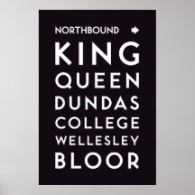 TTC - Affiche allant vers le nord de stations