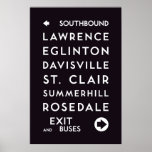 TTC - Affiche allant vers le sud de stations