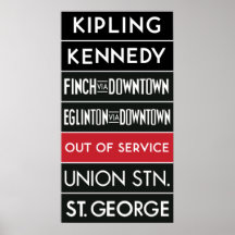 TTC Subway Destination Sign v2 Poster