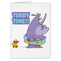 tubby time unhappy rhino cartoon greeting card