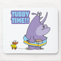 tubby time unhappy rhino cartoon mousepad