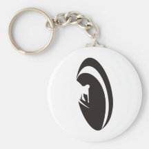 Tube Surfer Black Keychain