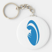 Tube Surfer Blue Keychain