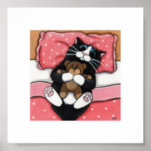 Tuck Me In | Cat Art by Lisa Marie Robinson Print