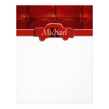 Tuck N Roll Muscle Car Monogram Custom Letterhead