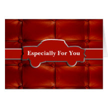 Tuck N Roll Muscle Car Monogram Greeting Card