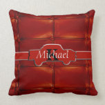 Tuck N Roll Muscle Car Monogram Throw Pillow