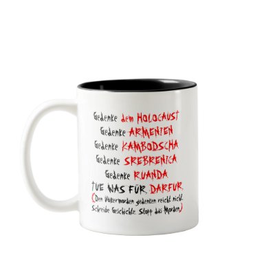 Tue was für Darfur Mug by inamar