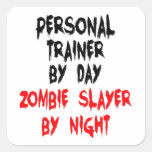 Tueur personnel de zombi d'entraîneur stickers carrés