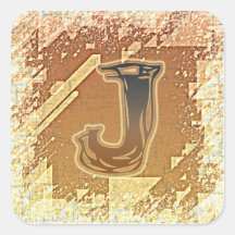 TUEZ LE MONOGRAMME J AUTOCOLLANT CARRÉ