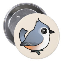 Tufted Titmouse Pinback Buttons