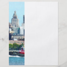 Tugboat Against Manhattan Skyline Flyers