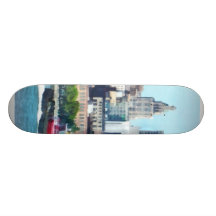 Tugboat Against Manhattan Skyline Skate Deck