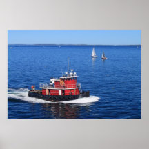 Tugboat Sailboats Rockland Breakwater Lighthouse