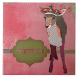 Tuile assez rose de faon de la Reine carreaux
