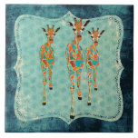 Tuile azurée et ambre de girafes carreaux