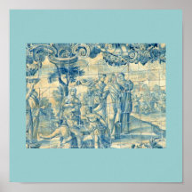 Tuile bleue affiche