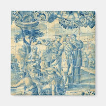 Tuile bleue magnets