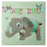 Tuile chanceuse de vert d'éléphant de Lil carreaux