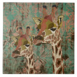 Tuile de damassé de girafes de Rosa carreaux