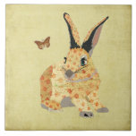 Tuile florale minable de lapin carreaux