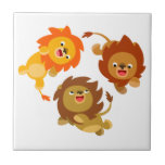 Tuile légère mignonne de lions de bande dessinée carreaux