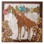 Tuile orange de fleur de girafes carreaux